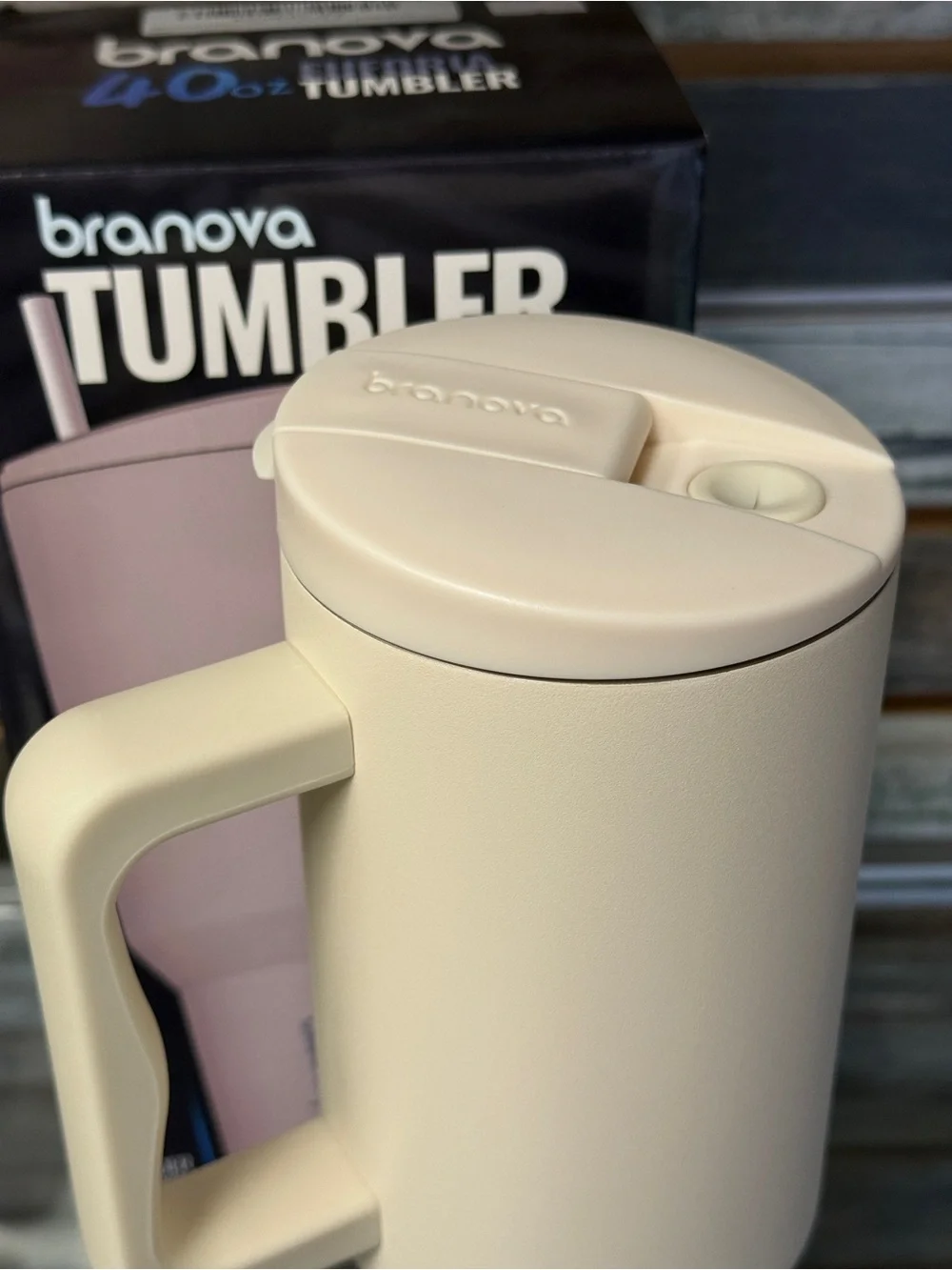 Branova 40oz Cream Insulated Tumbler with Handle